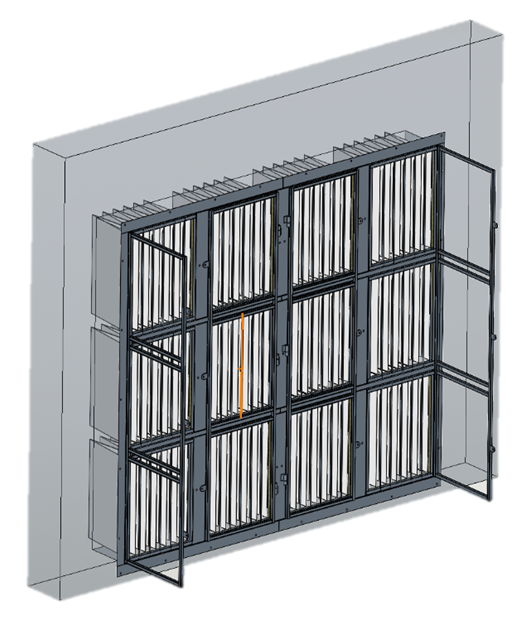 Bag filters Filter block, high flow filter kit, Doors or gates with filters